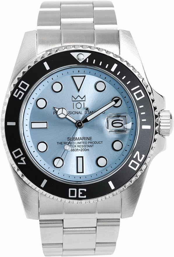 [HYAKUICHI 101] No.1-IB ヒャクイチ ダイバーズウォッチ クォーツ デイト 20気圧防水 腕時計 HYAKU1-001 (アイスブルー)